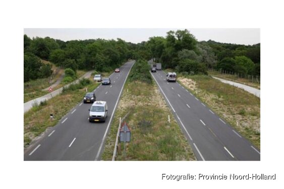 Nieuwe borden en markering op Zeeweg (N200) tussen Bloemendaal en Overveen
