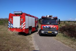 Brand in heide bij Zandvoort