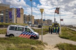 Wielrenner lelijk ten val op de Boulevard Barnaart
